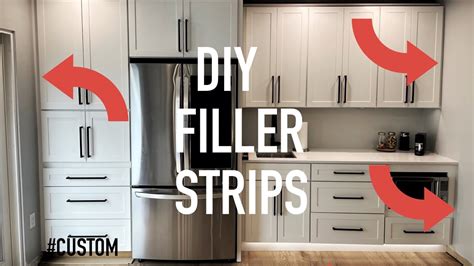 stainless steel filler strips between ikea cabinets|ikea cabinet filler strip installation.